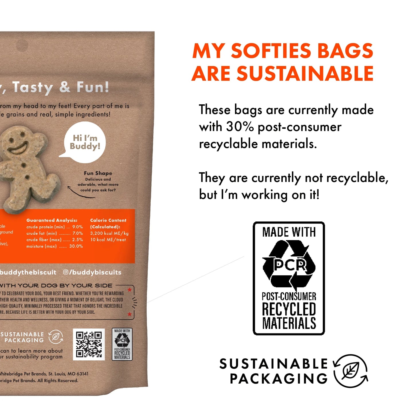 Whole Grain Soft & Chewy Dog Treats with Peanut Butter - Made in the - 20 Oz.