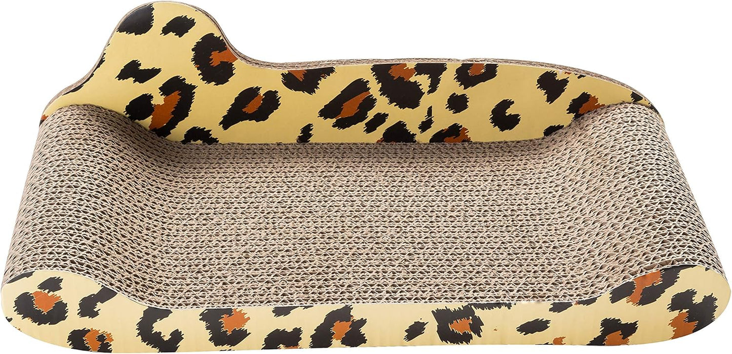 Cat Scratcher and Resting Lounge Pad, Made of Eco Friendly Recyclable Cardboard Material (Leopard-2Pk)