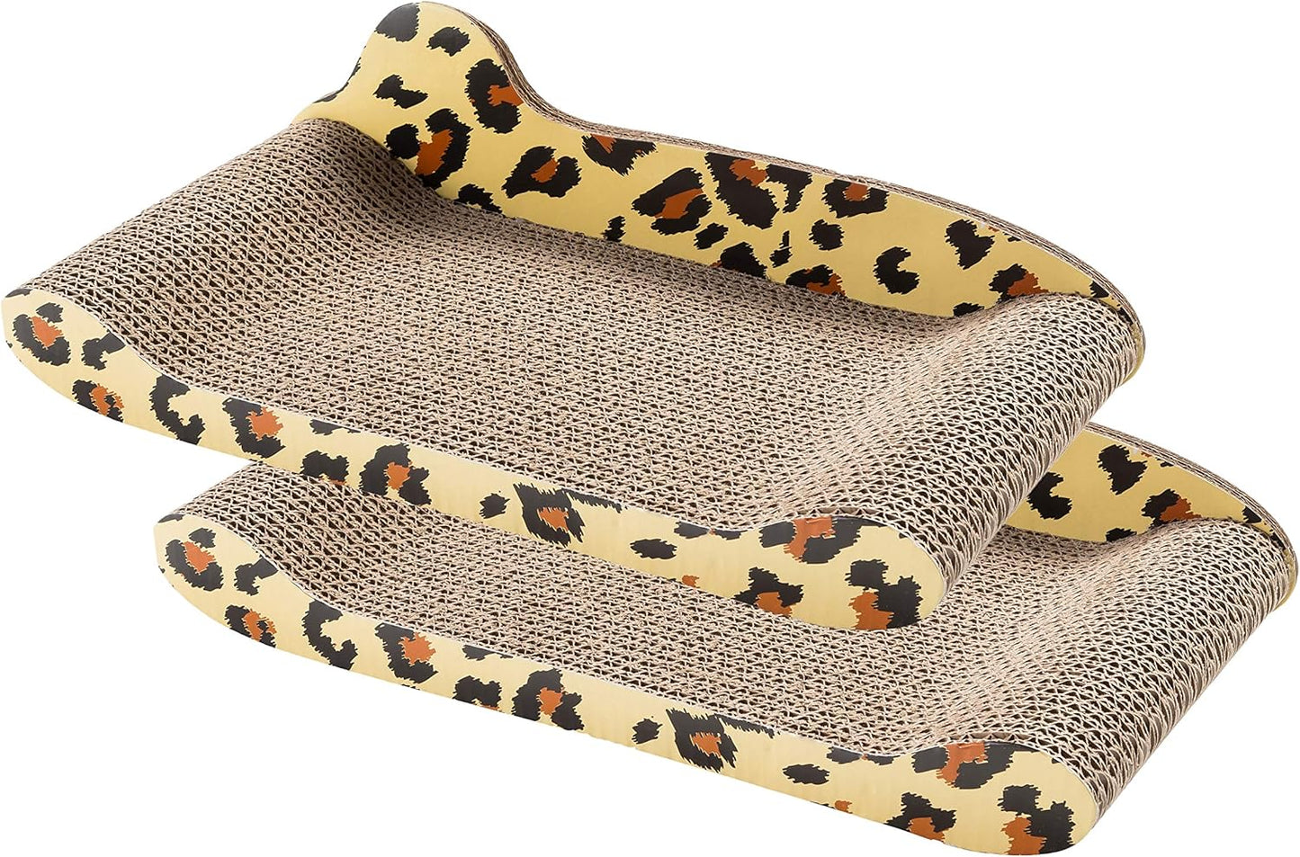 Cat Scratcher and Resting Lounge Pad, Made of Eco Friendly Recyclable Cardboard Material (Leopard-2Pk)