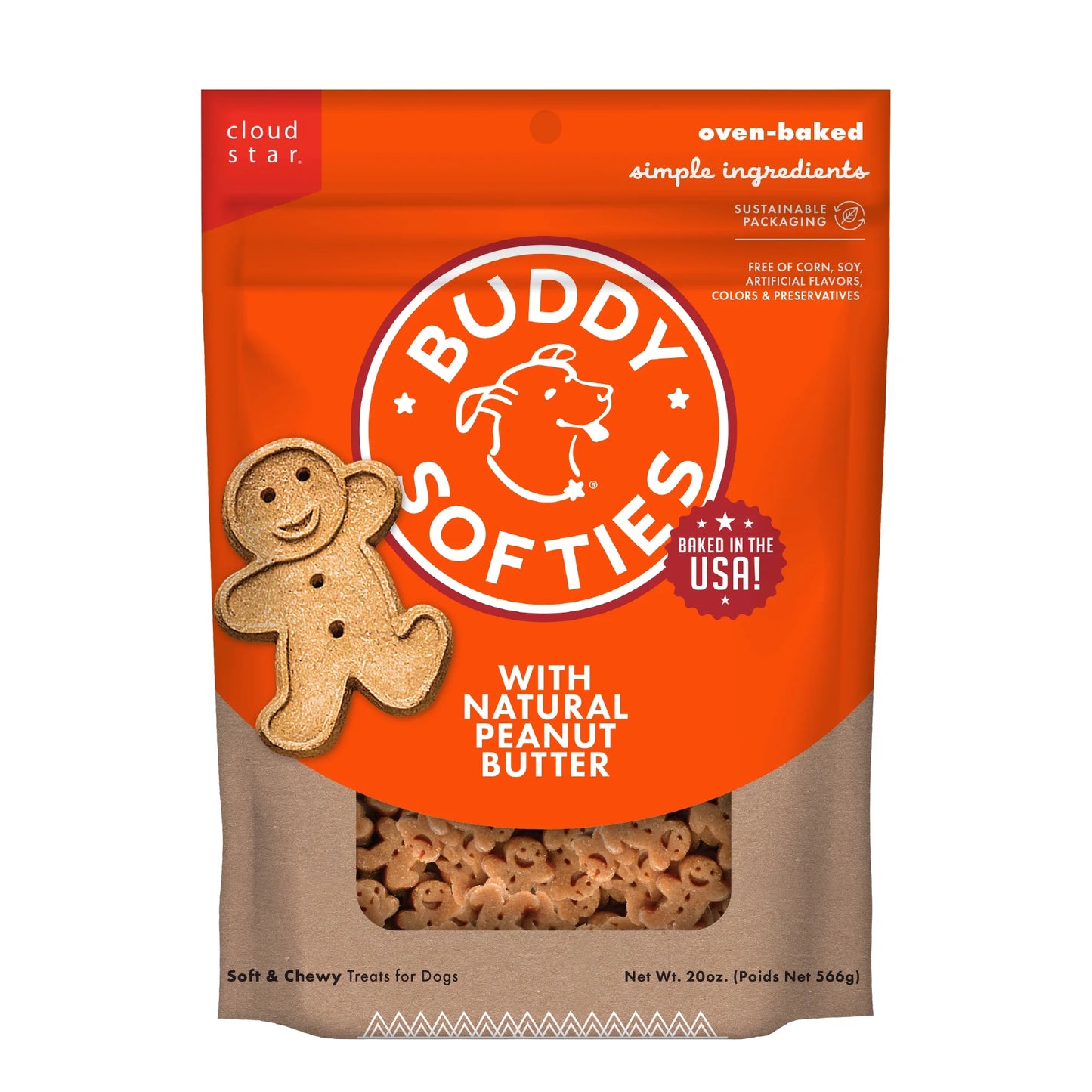 Whole Grain Soft & Chewy Dog Treats with Peanut Butter - Made in the - 20 Oz.