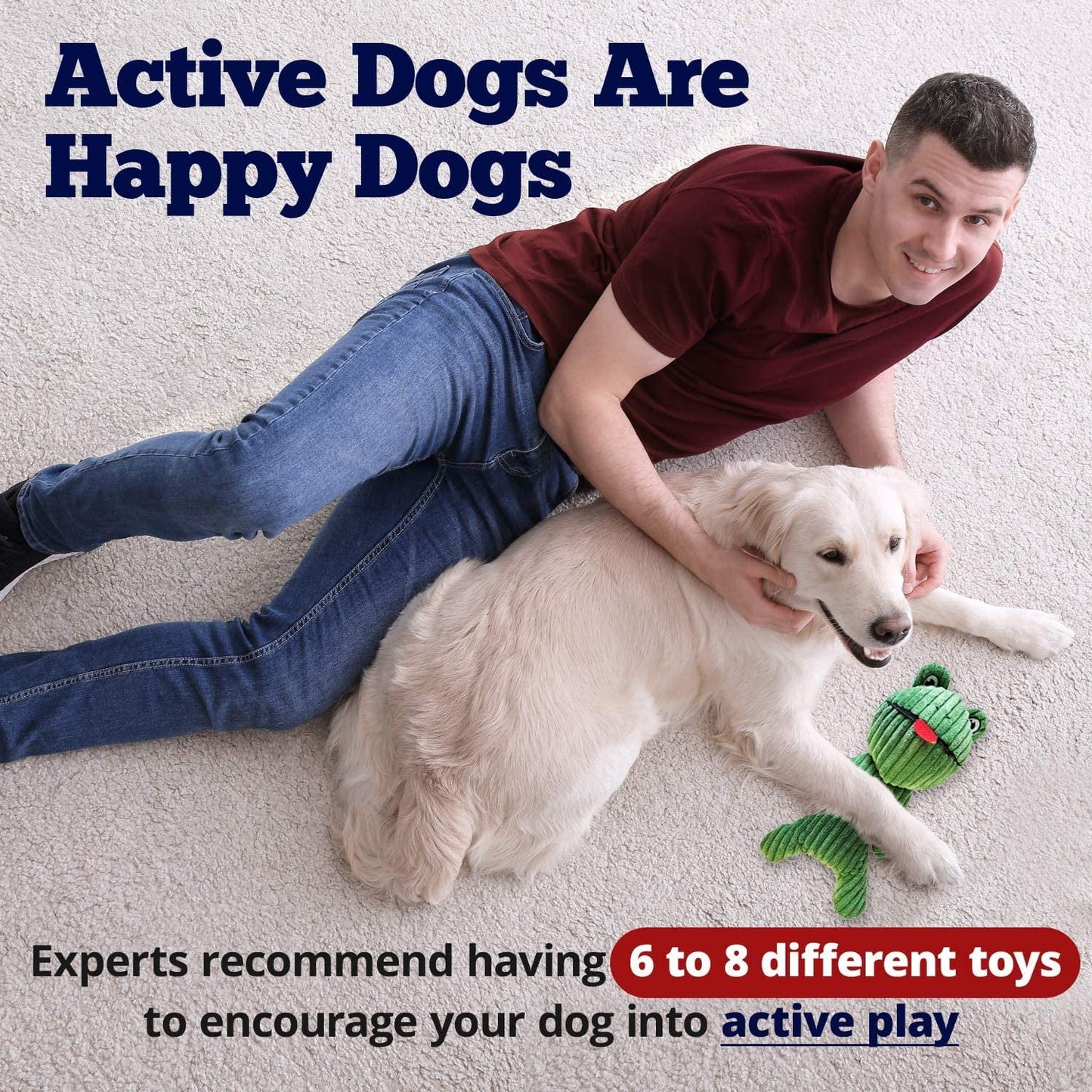 Plush Corduroy Chew Toys Set for Dogs and Puppies, Squeaky, Durable Frog and Raccoon Chewing Toys for Pets, Crinkle Noise Toys for Dogs of All Sizes