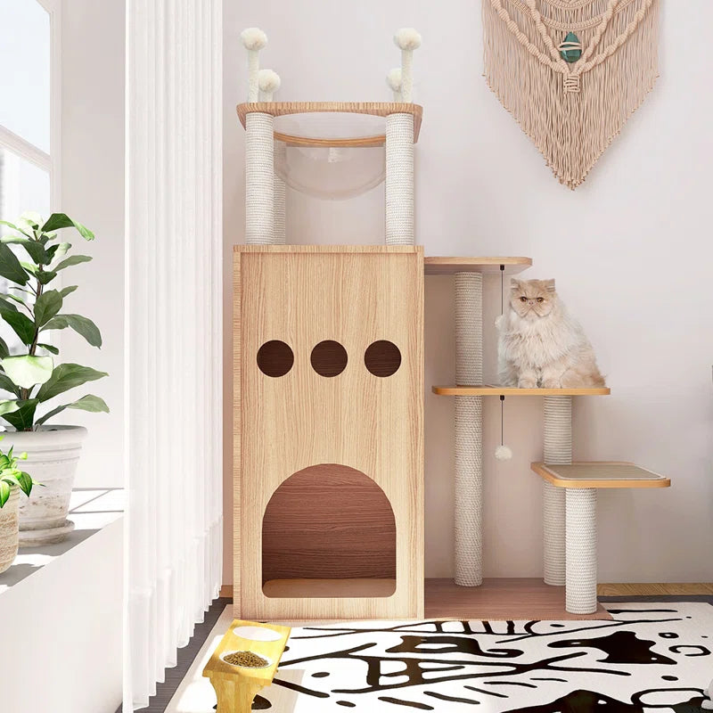 Tavion 51“ Wood Cat Trees,Cat Tower,Cat Trees for Large Cats
