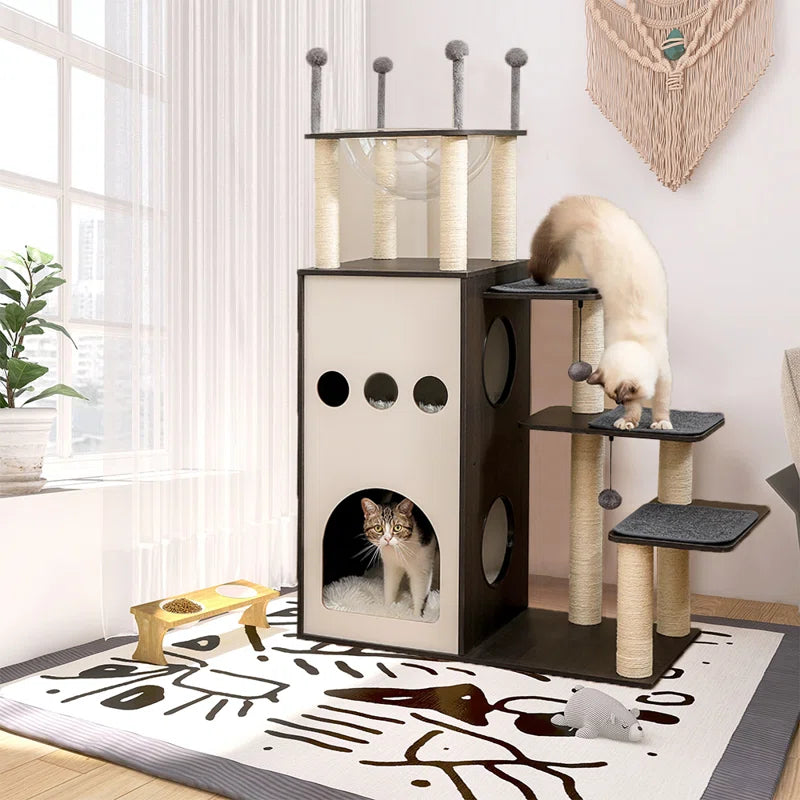 Tavion 51“ Wood Cat Trees,Cat Tower,Cat Trees for Large Cats