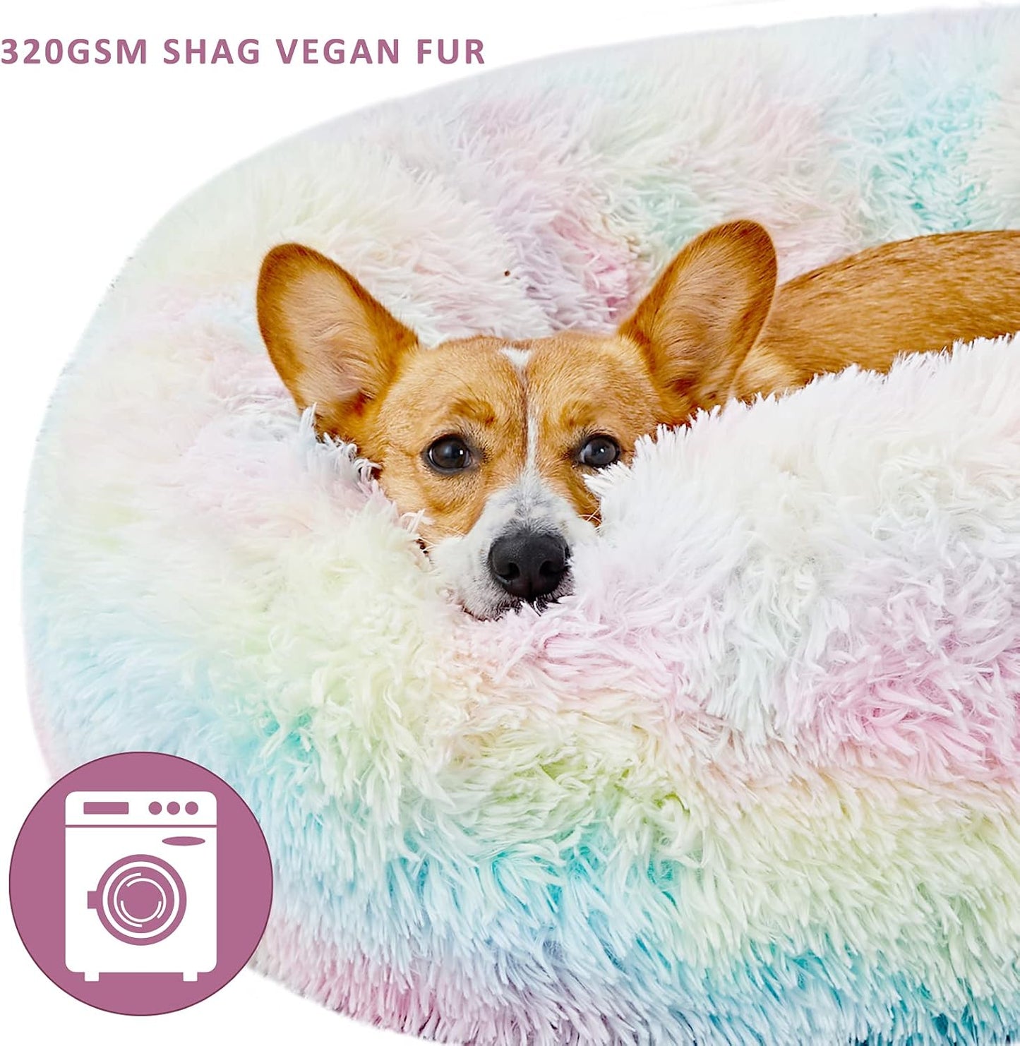 Cat Beds Large Size Cats, Faux Fur Cat Beds Indoor Cats, Calming Cat Beds Machine Washable, 20 Inch