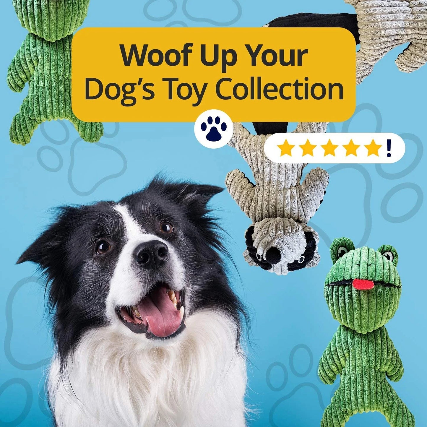 Plush Corduroy Chew Toys Set for Dogs and Puppies, Squeaky, Durable Frog and Raccoon Chewing Toys for Pets, Crinkle Noise Toys for Dogs of All Sizes