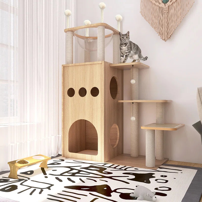 Tavion 51“ Wood Cat Trees,Cat Tower,Cat Trees for Large Cats