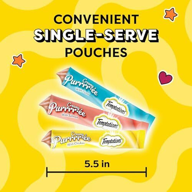 Creamy Puree with Chicken, Salmon, and Tuna Variety Pack of Lickable, Squeeza...