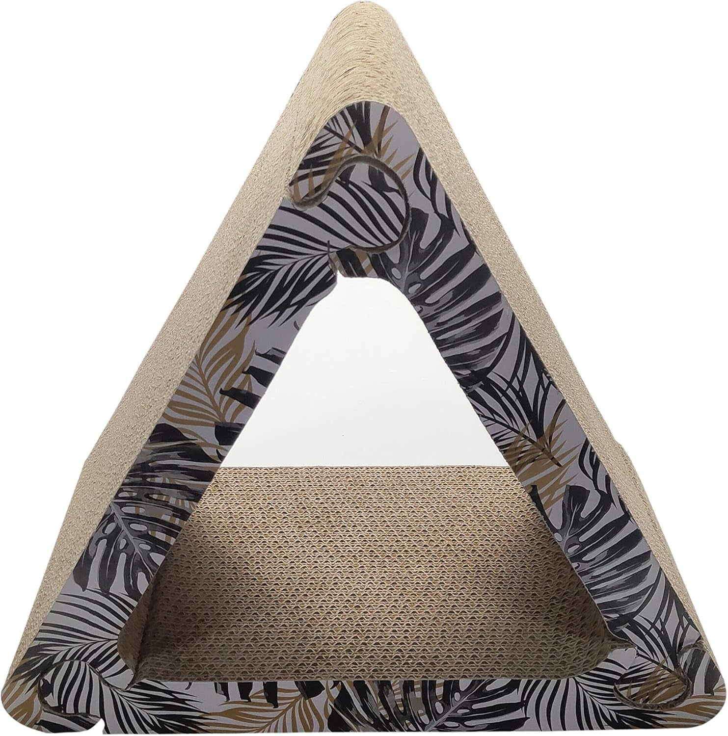 Triangle 3-Sided Vertical Scratching Pad Made of Eco Friendly Recyclable Cardboard Material (Tree)