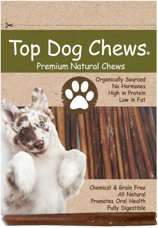 6” Bully Sticks –100% Natural, Grass-Fed Beef from Free-Ranging Cattle, 25 Pack, Long Lasting Dog Treats. Ideal for Chewing, Healthy Teeth & Gums