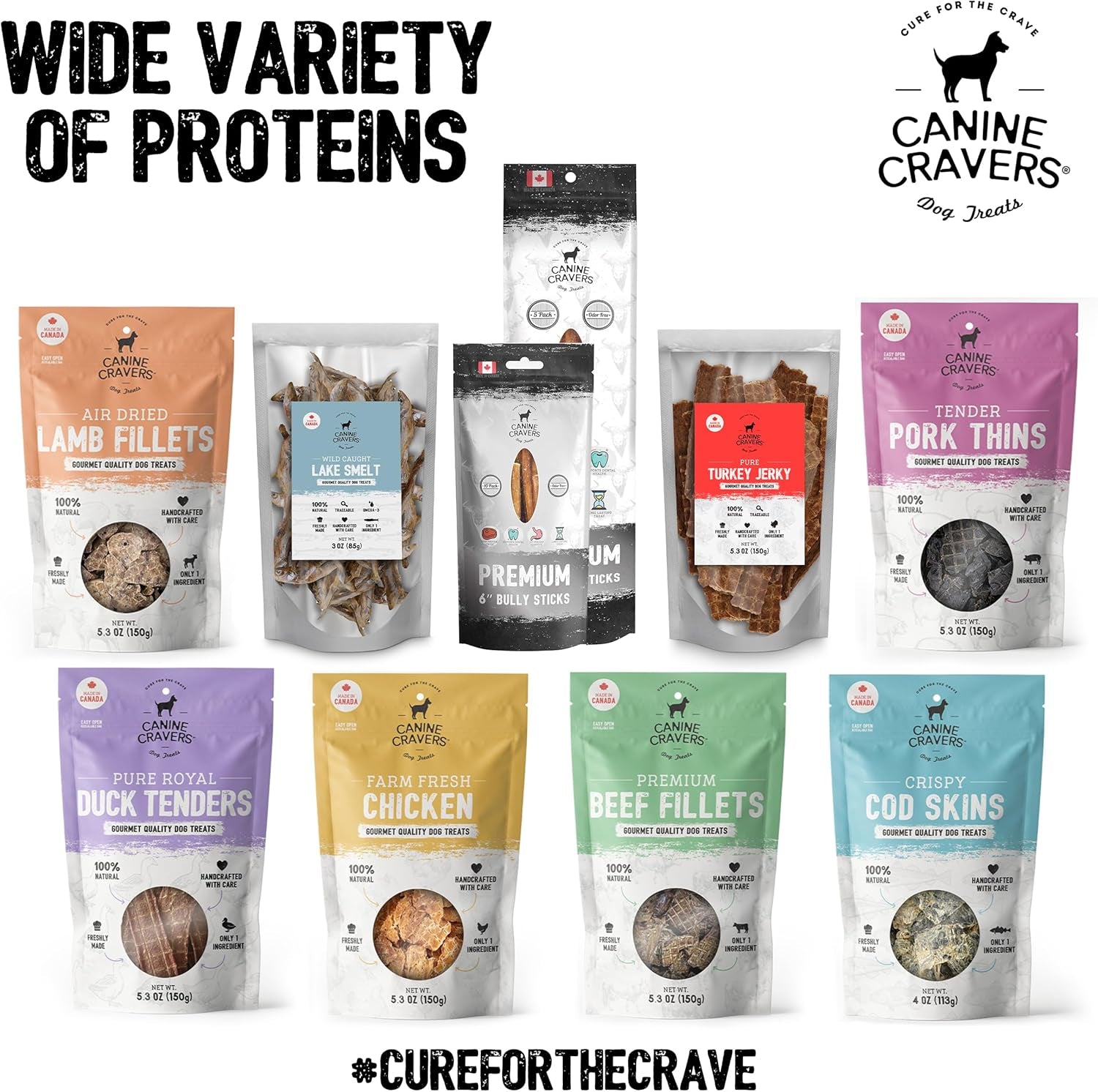 Canine Cravers Single Ingredient Dog Treats – Pork Thin Tenders - Human Grade Air Dried Hypoallergenic Pet Food – Grain, Gluten, and Soy Free – 100% All Natural - 5.3 Oz