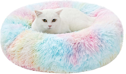 Cat Beds Large Size Cats, Faux Fur Cat Beds Indoor Cats, Calming Cat Beds Machine Washable, 20 Inch