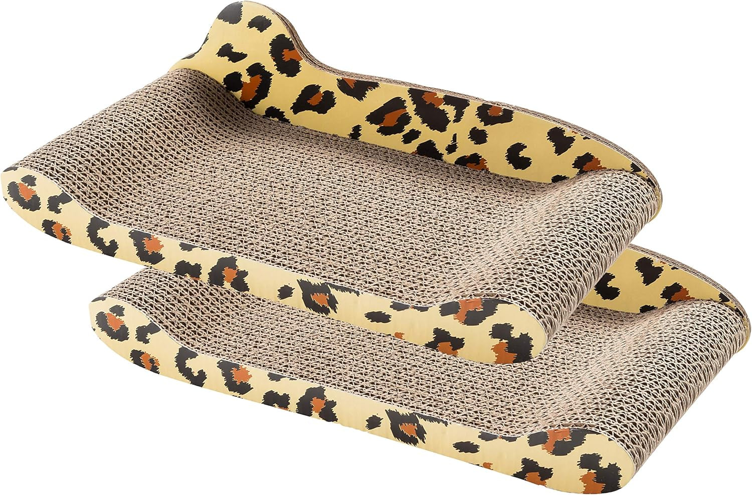 Cat Scratcher and Resting Lounge Pad, Made of Eco Friendly Recyclable Cardboard Material (Leopard-2Pk)