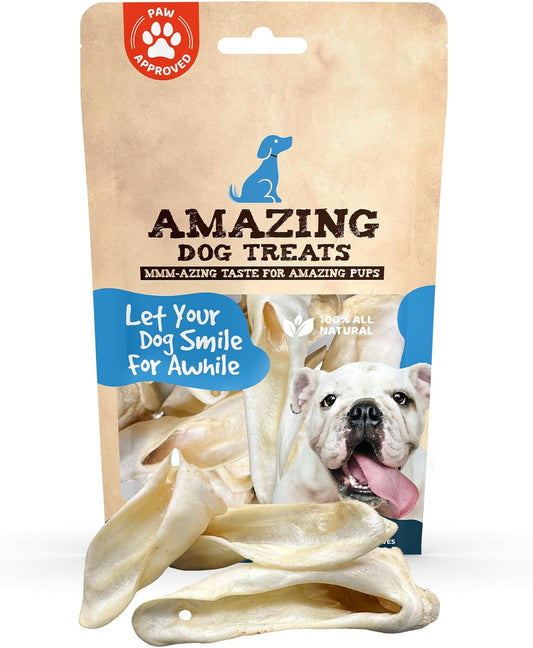 Amazing Lamb Ear Dog Treats - Natural Chews (25 Pcs/Pack) - Rawhide Alternative - Premium Choice Cut - Grain Free