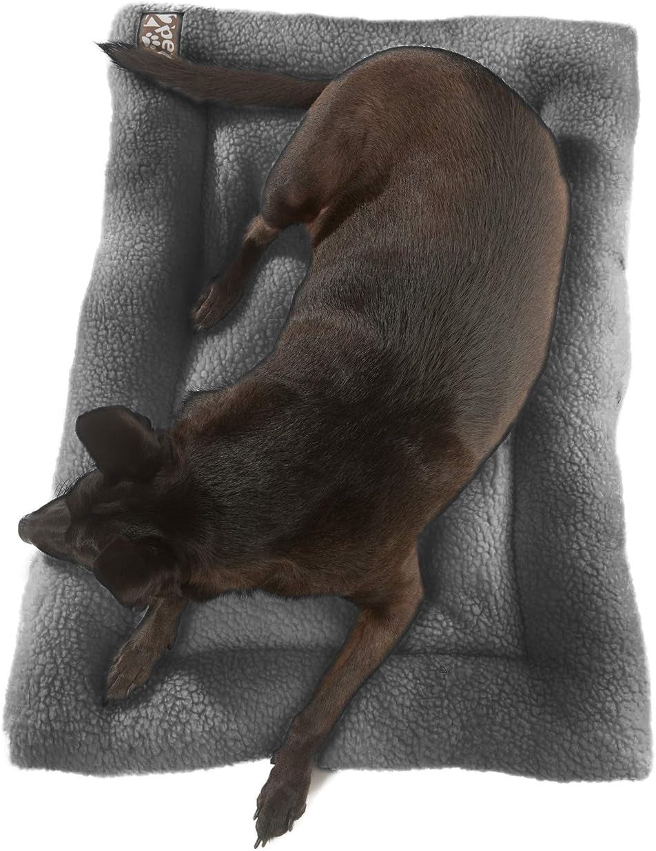 Crate Pad Comfy Cushion Ultra Soft Breathable Puppy Bed Crate Mat - Safe Bed for Dogs, Cats - Lightweight Nap Pad for Dog Kennels and Pet Carriers - 20" Length - Grey