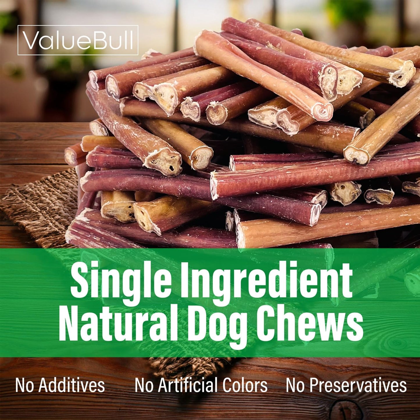 Bully Sticks for Dogs, Thick 6 Inch, 25 Count - All Natural Dog Treats, 100% Beef Pizzles, Single Ingredient