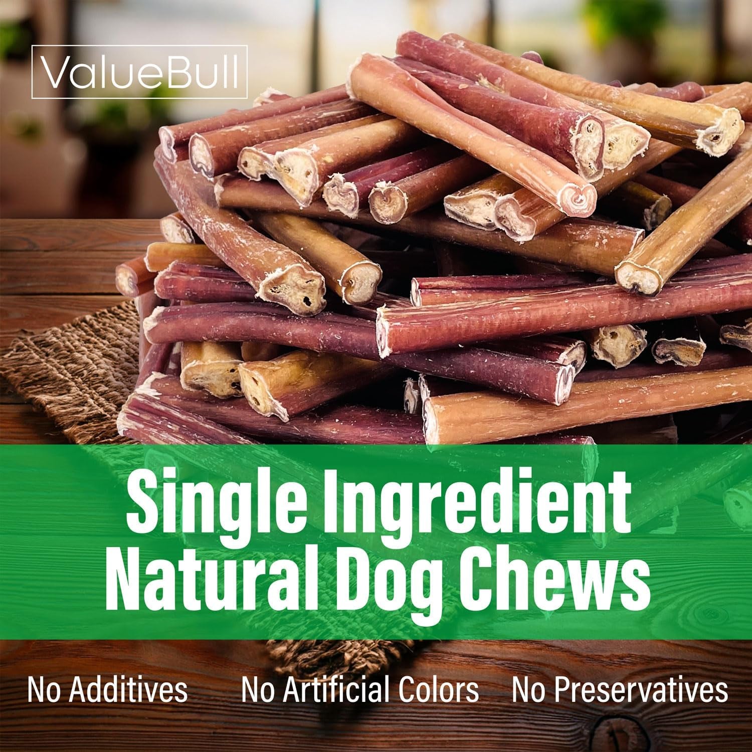 Bully Sticks for Dogs, Thick 6 Inch, 25 Count - All Natural Dog Treats, 100% Beef Pizzles, Single Ingredient