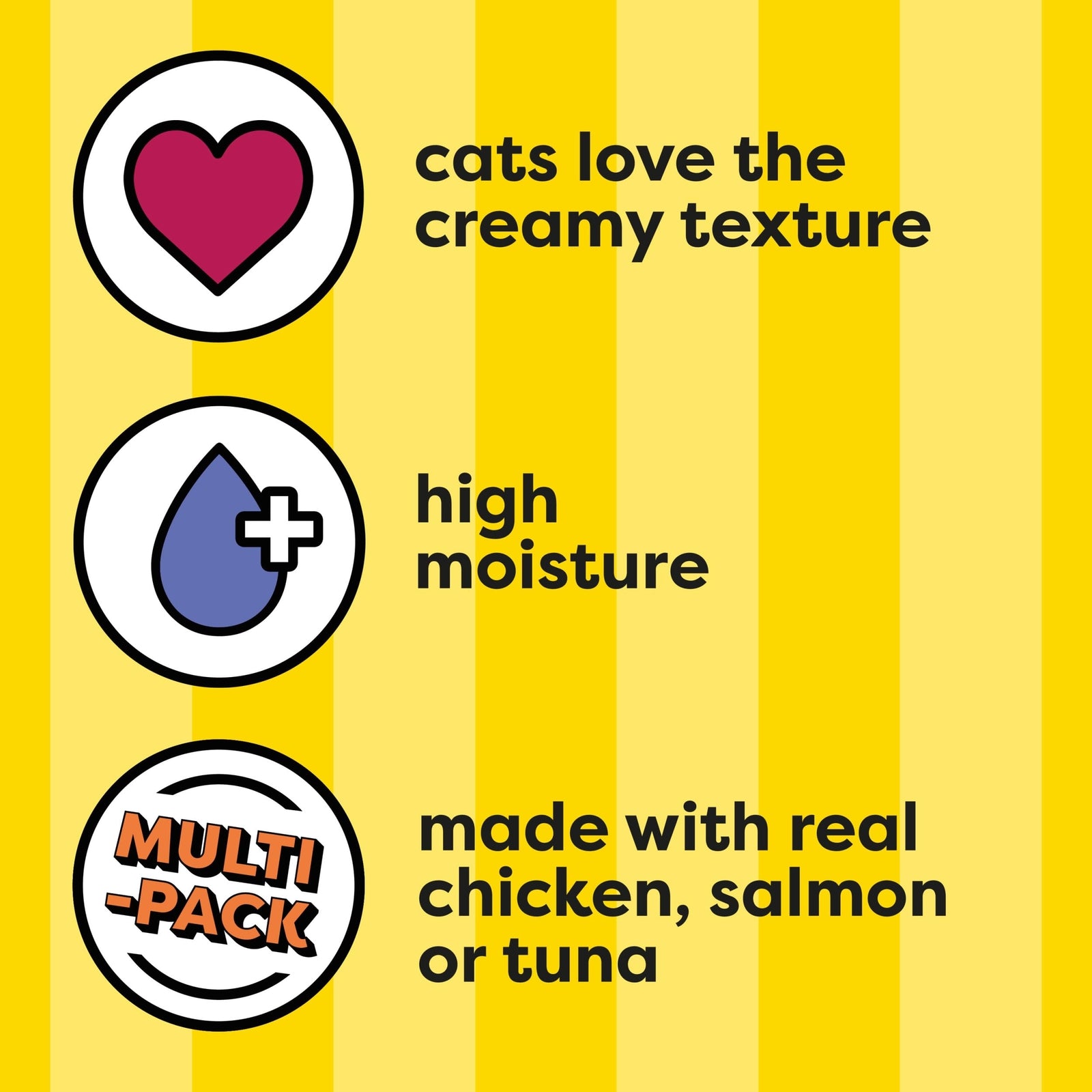 Creamy Puree with Chicken, Salmon, and Tuna Variety Pack of Lickable, Squeeza...