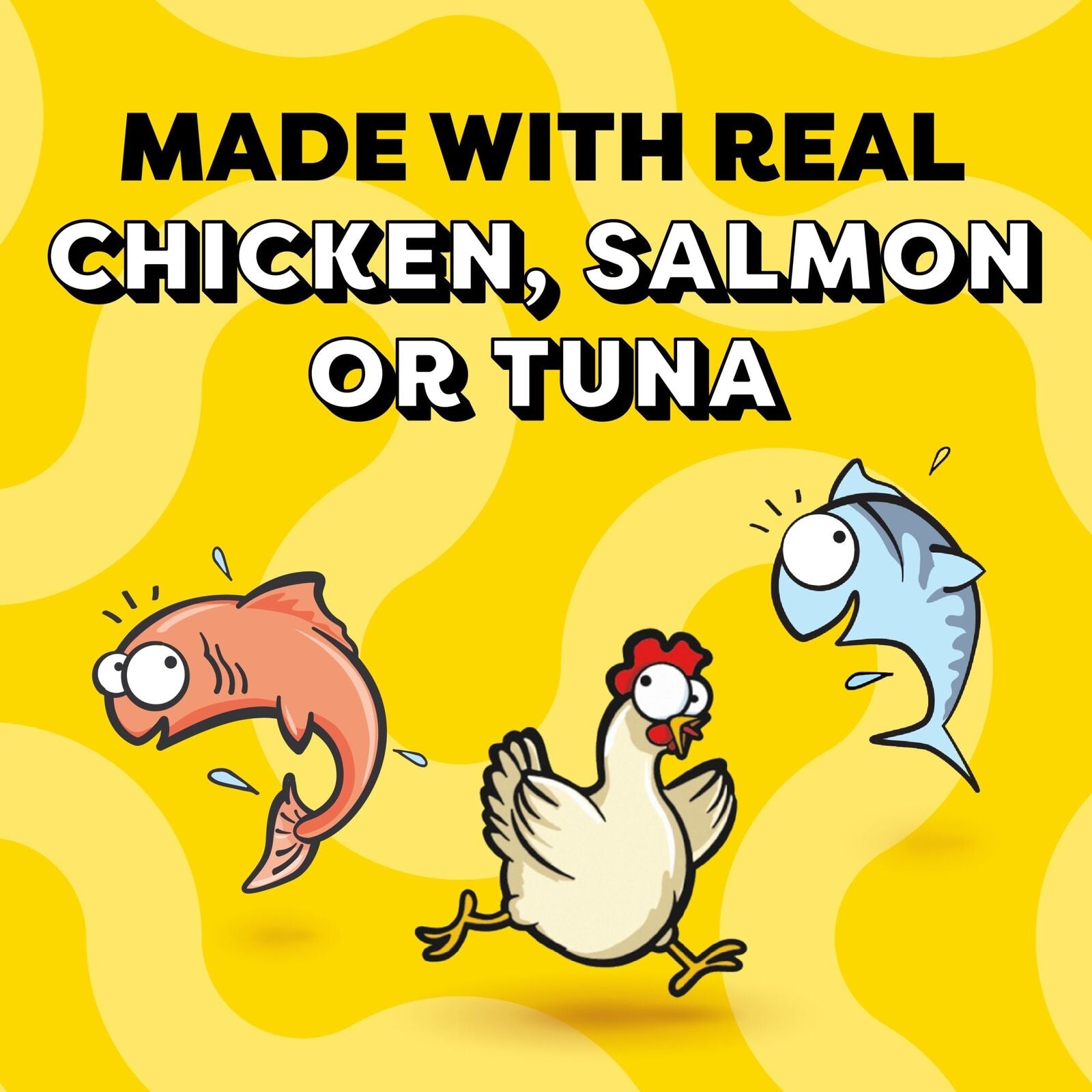 Creamy Puree with Chicken, Salmon, and Tuna Variety Pack of Lickable, Squeeza...