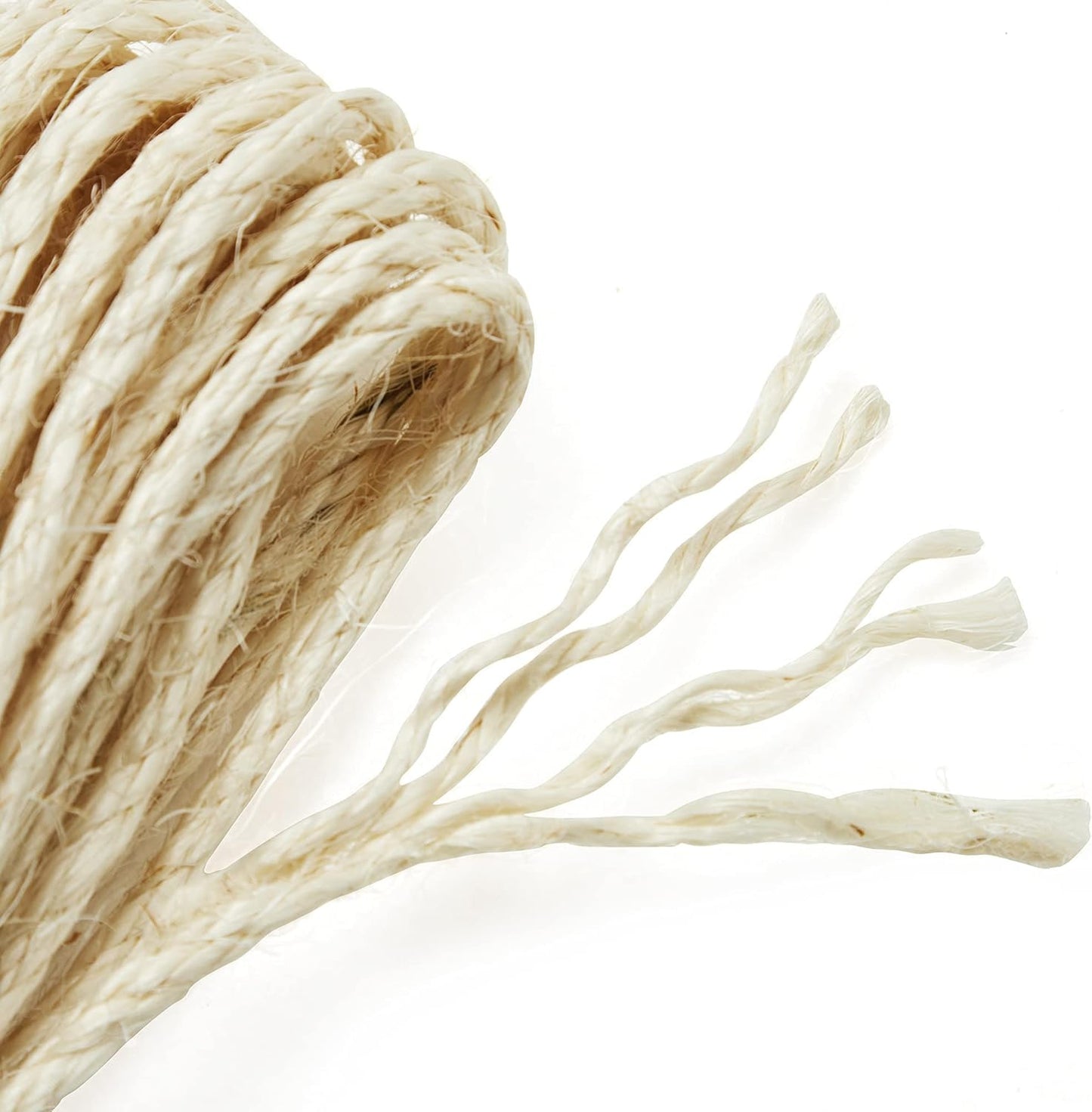 Replacement Sisal Rope, 65.6 Feet Long for Cat Trees and Scratching Boards, with a 13 Inches Long Toy Stick, Beige UPCA001W01
