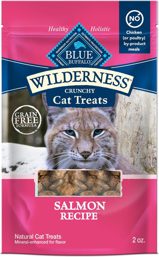 Wilderness High Protein Crunchy Cat Treats, Made with Natural Ingredients, Tasty Salmon Flavor, 2-Oz Bag (Pack of 12)
