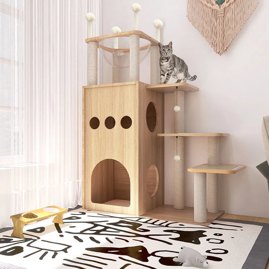 Tavion 51“ Wood Cat Trees,Cat Tower,Cat Trees for Large Cats
